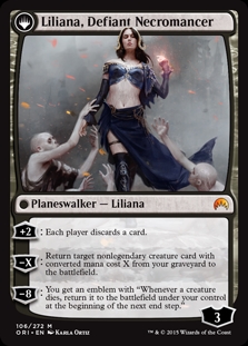 Liliana, Heretical Healer // Liliana, Defiant Necromancer Magic Origins